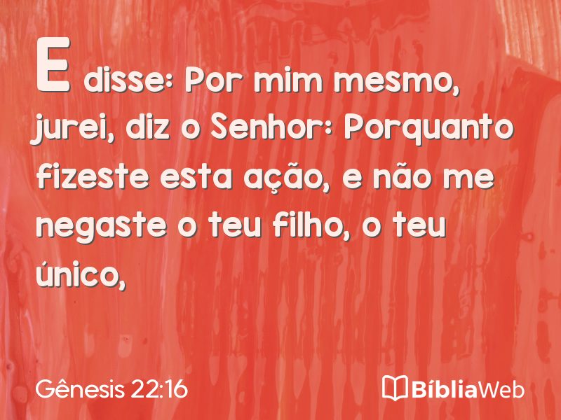 Gênesis 22:16 em imagem para compartilhar