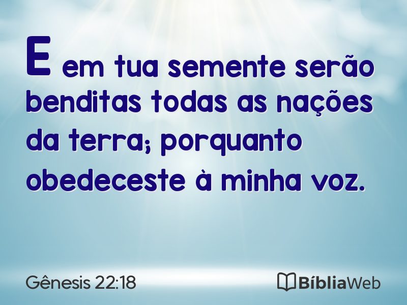 Gênesis 22:18 em imagem para compartilhar