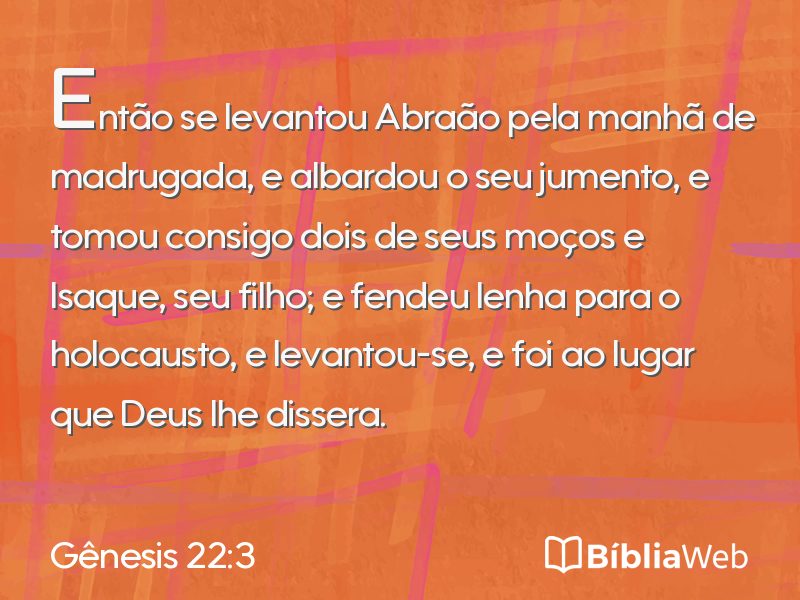 Gênesis 22:3 em imagem para compartilhar