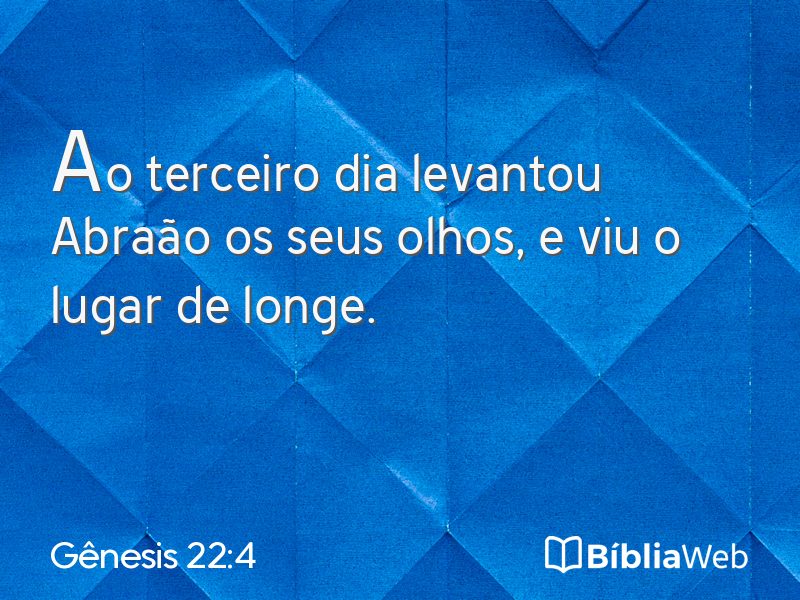 Gênesis 22:4 em imagem para compartilhar
