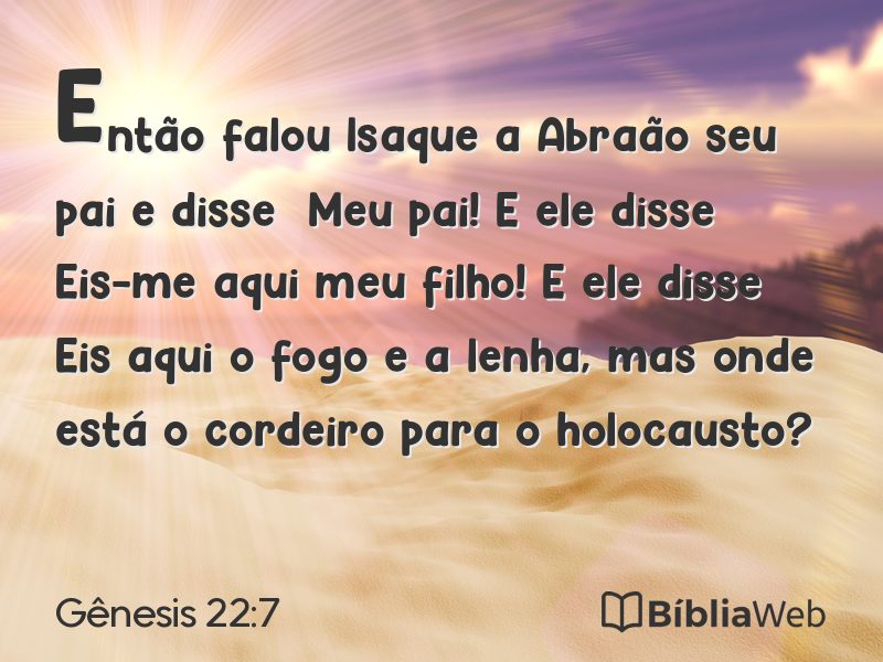 Gênesis 22:7 em imagem para compartilhar