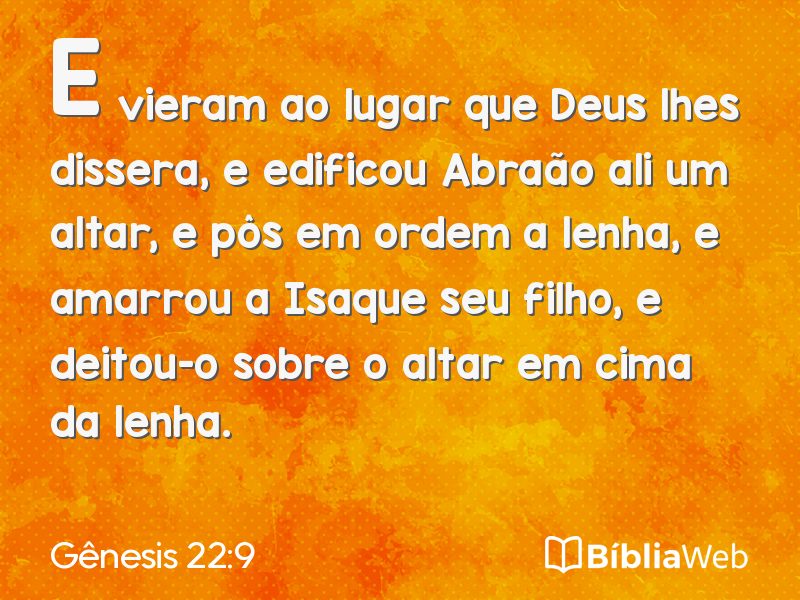 Gênesis 22:9 em imagem para compartilhar