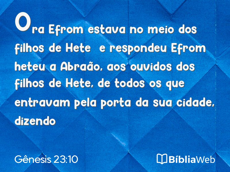 Gênesis 23:10 em imagem para compartilhar
