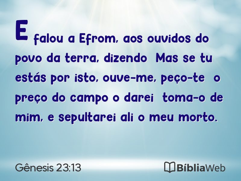Gênesis 23:13 em imagem para compartilhar