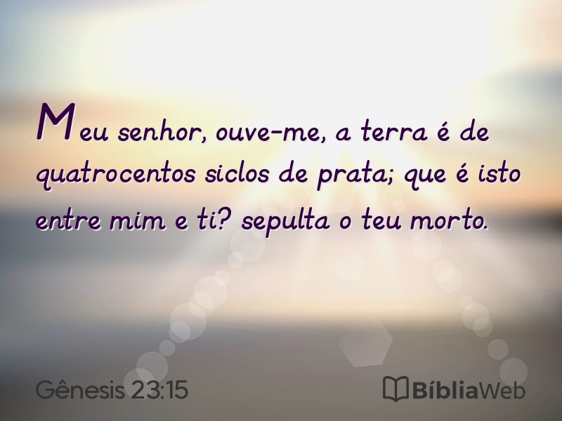 Gênesis 23:15 em imagem para compartilhar
