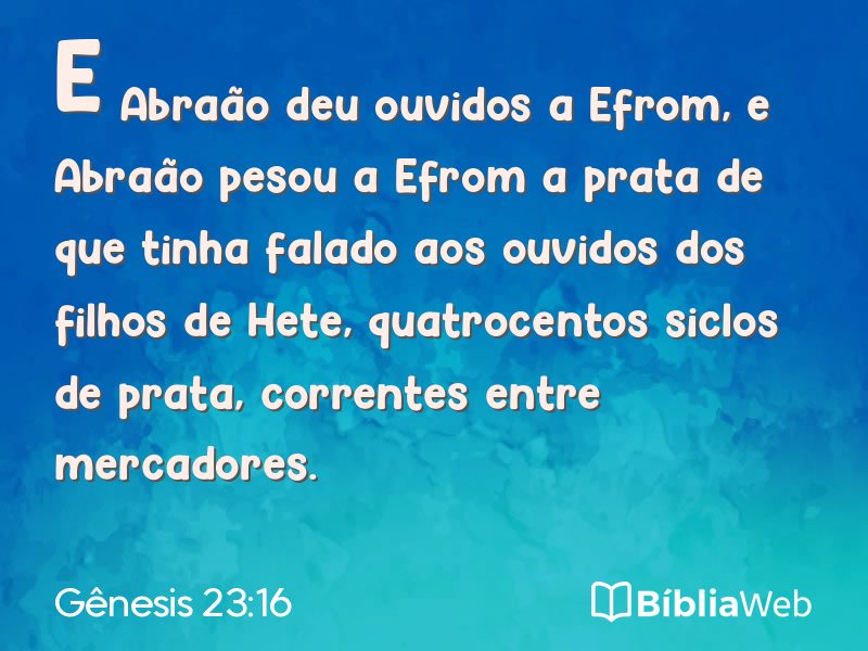 Gênesis 23:16 em imagem para compartilhar