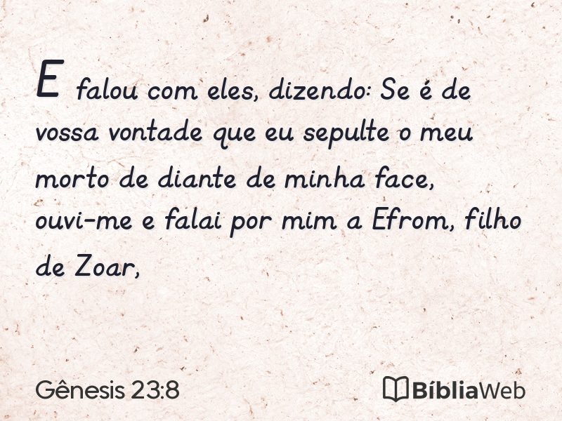 Gênesis 23:8 em imagem para compartilhar