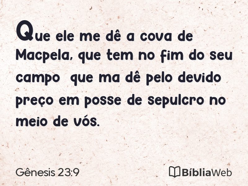 Gênesis 23:9 em imagem para compartilhar