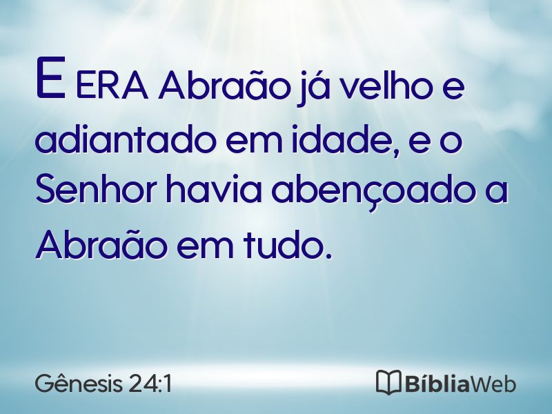 Gênesis 24:1 em imagem para compartilhar