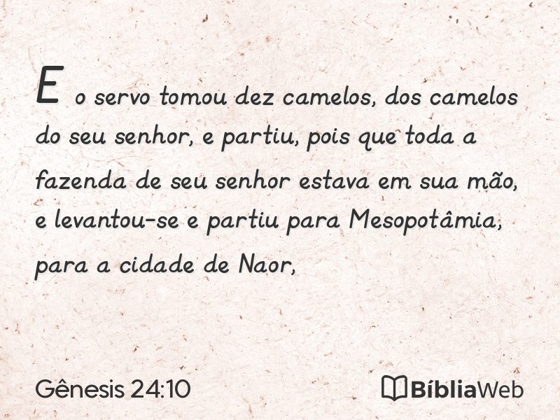 Gênesis 24:10 em imagem para compartilhar