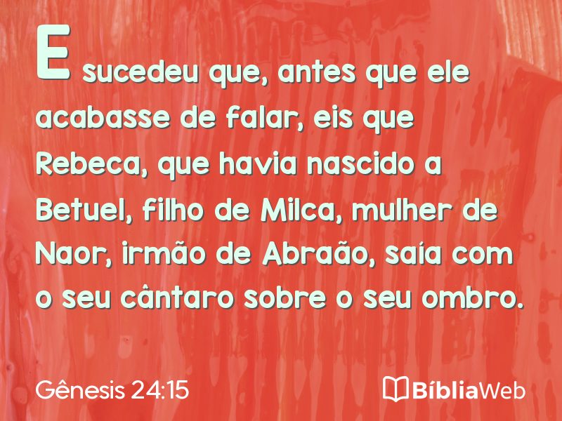 Gênesis 24:15 em imagem para compartilhar