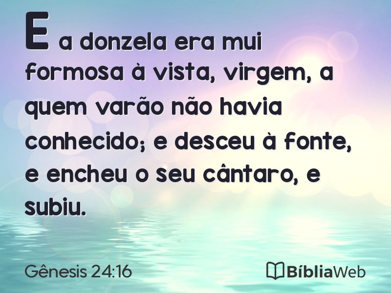 Gênesis 24:16 em imagem para compartilhar