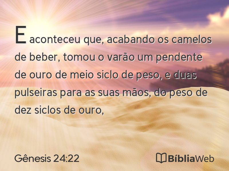 Gênesis 24:22 em imagem para compartilhar