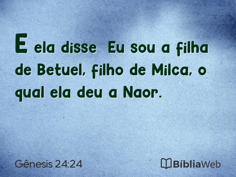 Gênesis 24:24 em imagem para compartilhar