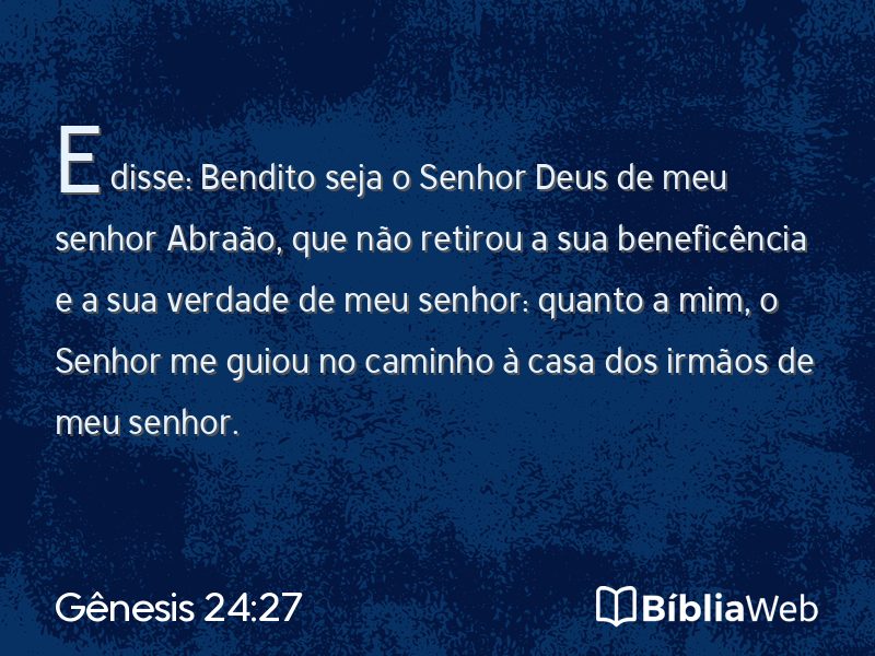Gênesis 24:27 em imagem para compartilhar