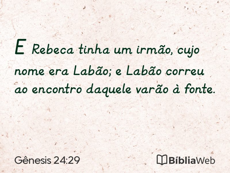 Gênesis 24:29 em imagem para compartilhar