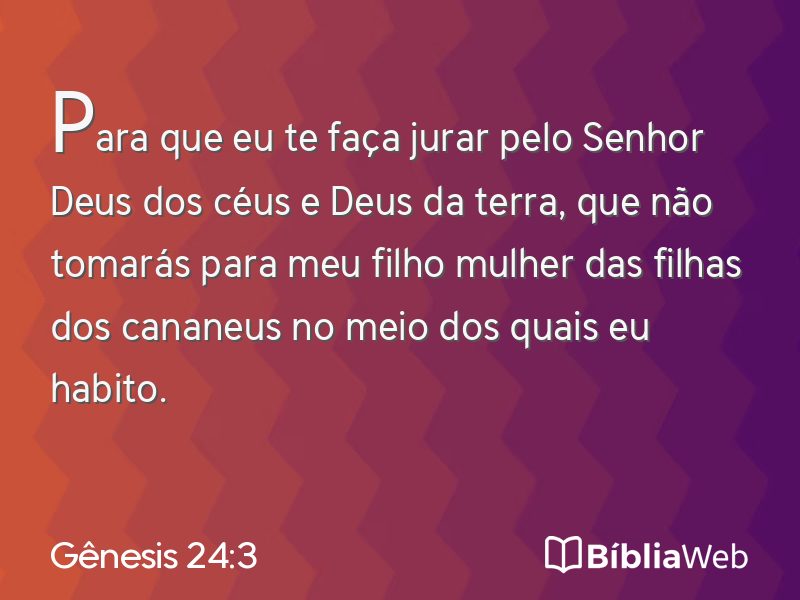Gênesis 24:3 em imagem para compartilhar
