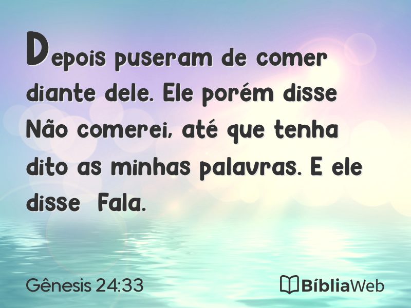 Gênesis 24:33 em imagem para compartilhar