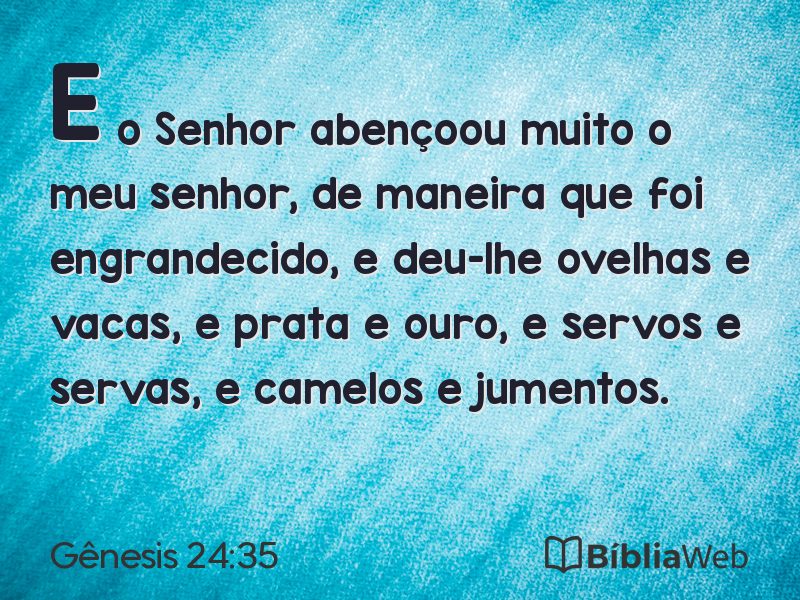 Gênesis 24:35 em imagem para compartilhar