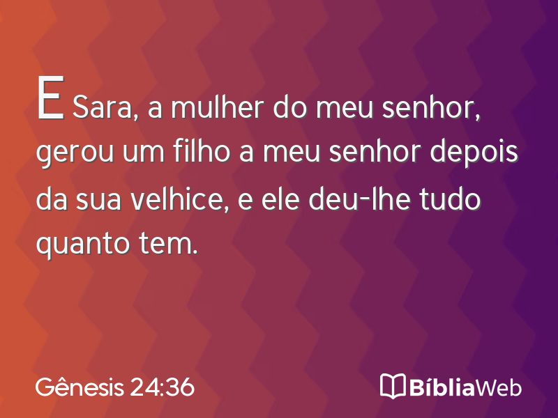 Gênesis 24:36 em imagem para compartilhar