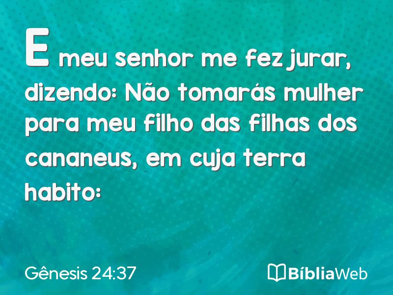 Gênesis 24:37 em imagem para compartilhar