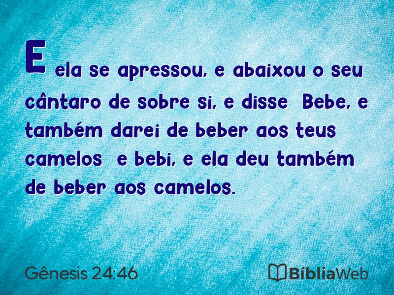 Gênesis 24:46 em imagem para compartilhar