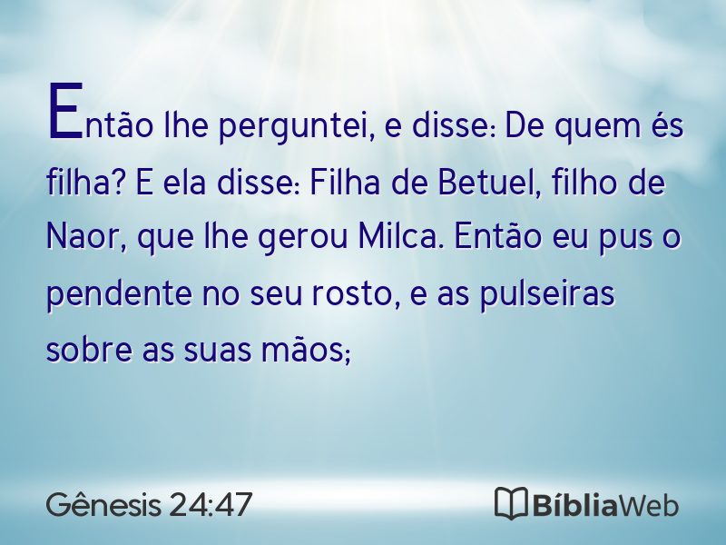 Gênesis 24:47 em imagem para compartilhar