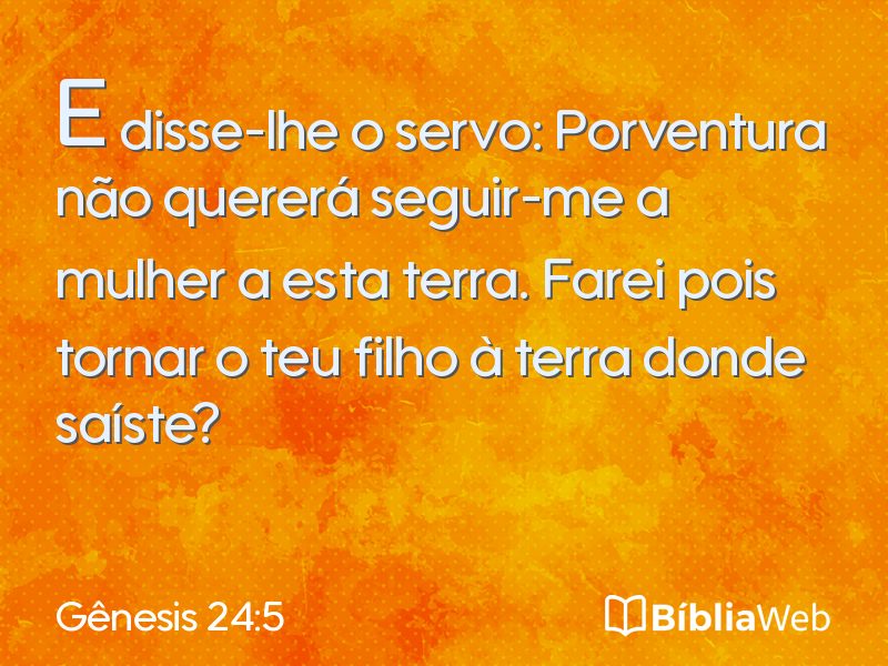 Gênesis 24:5 em imagem para compartilhar