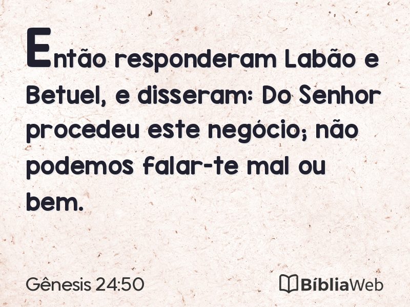 Gênesis 24:50 em imagem para compartilhar