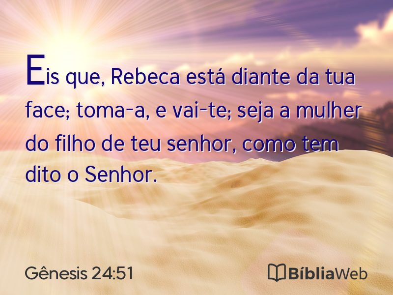 Gênesis 24:51 em imagem para compartilhar