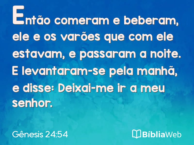 Gênesis 24:54 em imagem para compartilhar