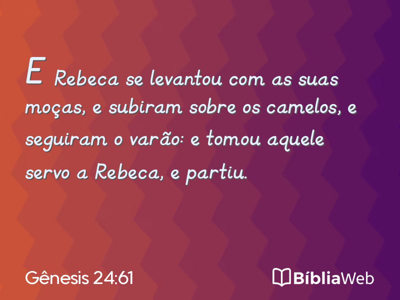 Gênesis 24:61 em imagem para compartilhar
