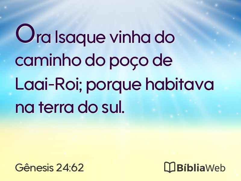 Gênesis 24:62 em imagem para compartilhar