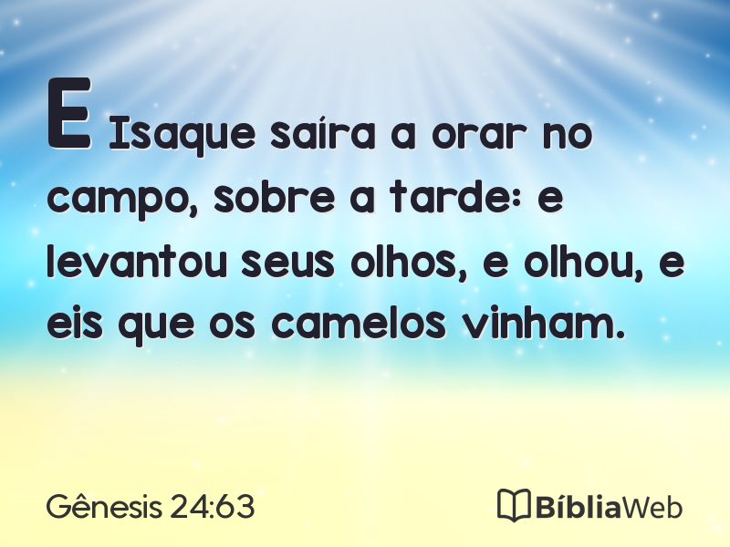 Gênesis 24:63 em imagem para compartilhar