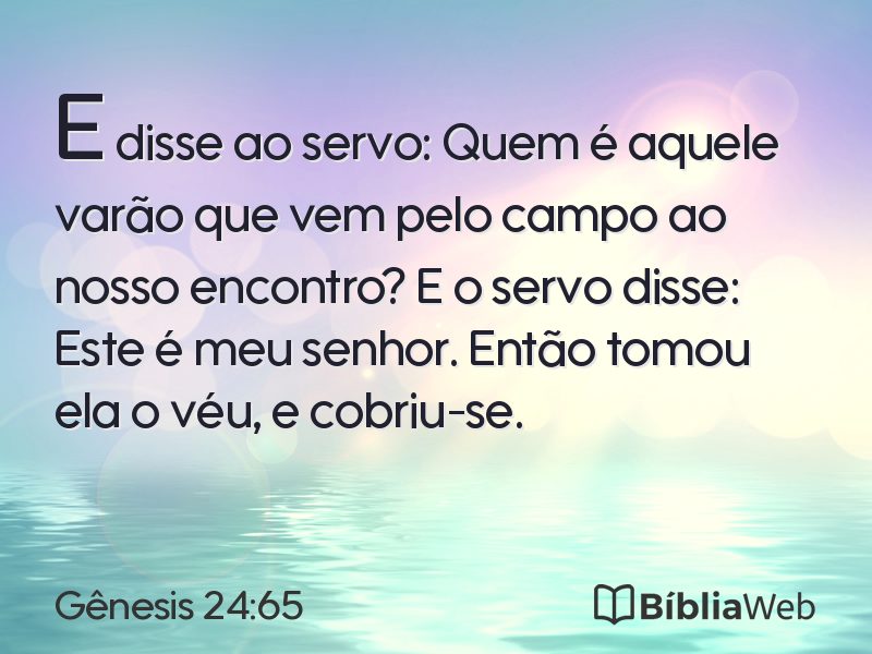 Gênesis 24:65 em imagem para compartilhar