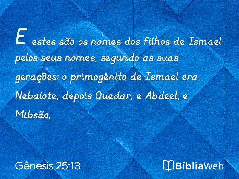 Gênesis 25:13 em imagem para compartilhar