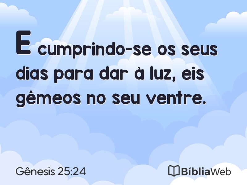 Gênesis 25:24 em imagem para compartilhar