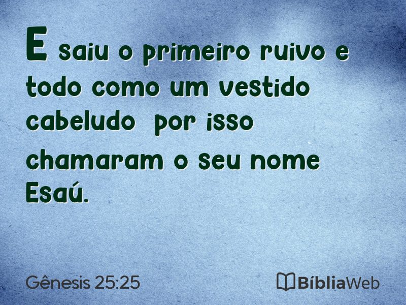 Gênesis 25:25 em imagem para compartilhar