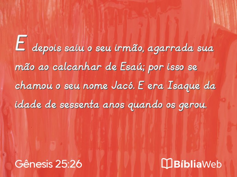 Gênesis 25:26 em imagem para compartilhar