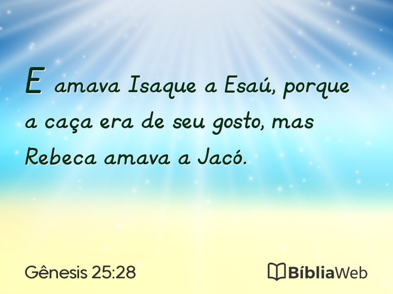 Gênesis 25:28 em imagem para compartilhar