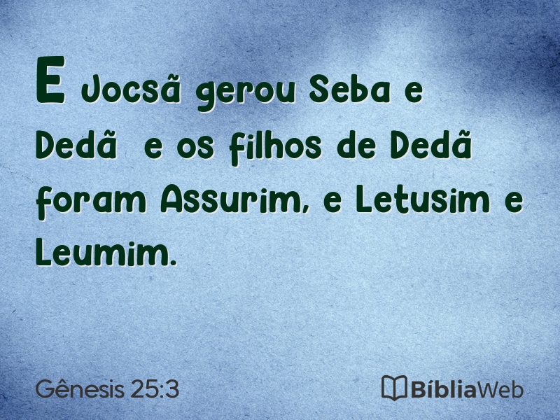 Gênesis 25:3 em imagem para compartilhar