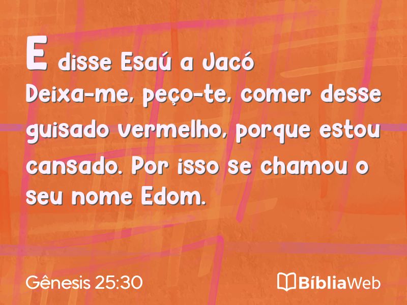 Gênesis 25:30 em imagem para compartilhar