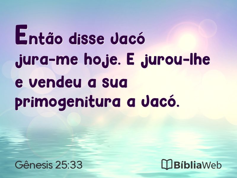 Gênesis 25:33 em imagem para compartilhar