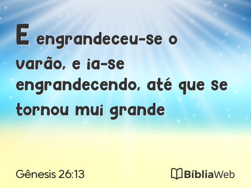 Gênesis 26:13 em imagem para compartilhar