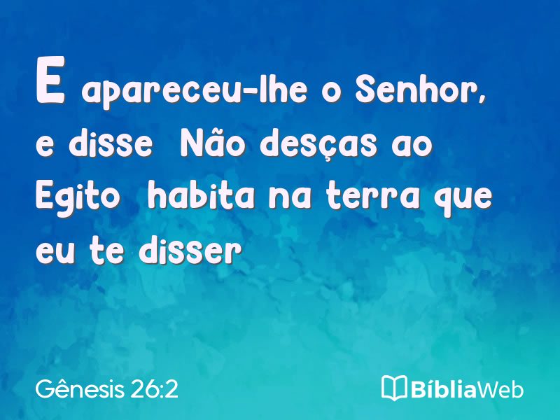 Gênesis 26:2 em imagem para compartilhar