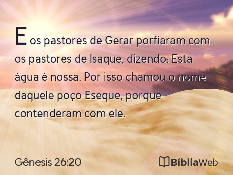 Gênesis 26:20 em imagem para compartilhar