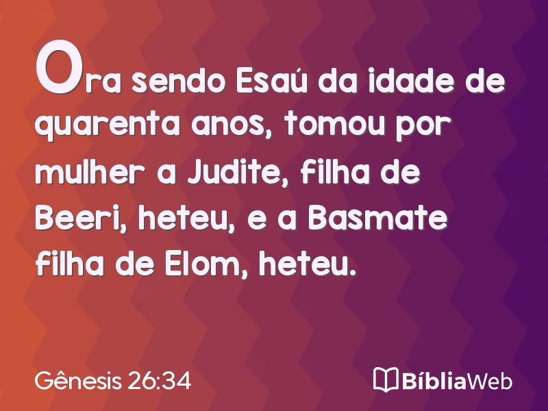 Gênesis 26:34 em imagem para compartilhar