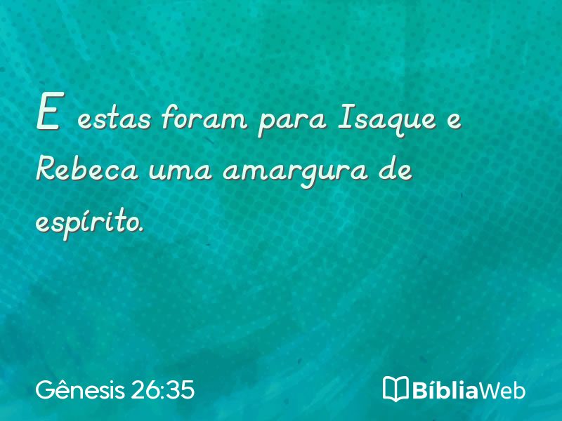 Gênesis 26:35 em imagem para compartilhar