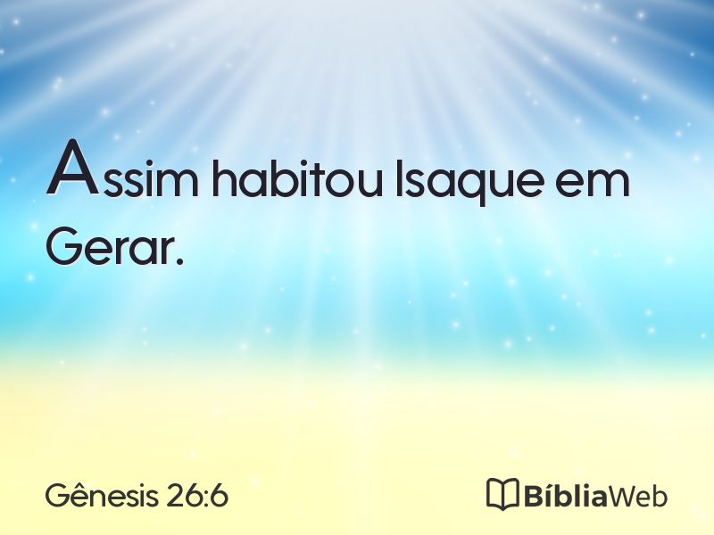 Gênesis 26:6 em imagem para compartilhar