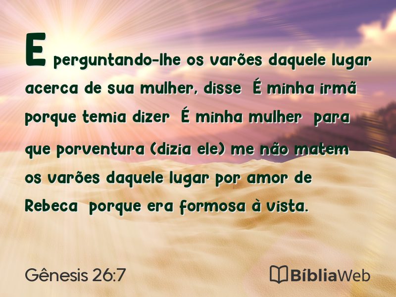 Gênesis 26:7 em imagem para compartilhar